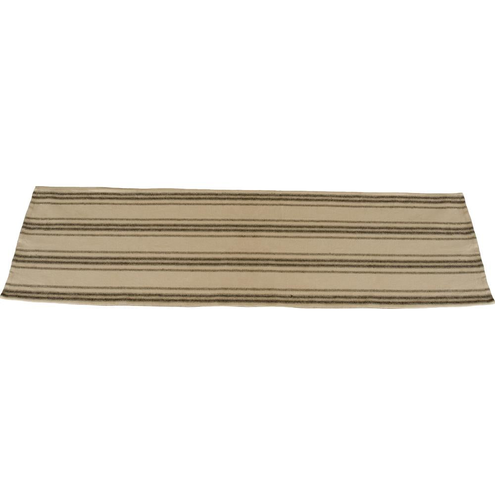 Grain Sack Stripe Oat - Black Table 45" Runner - Interiors by Elizabeth