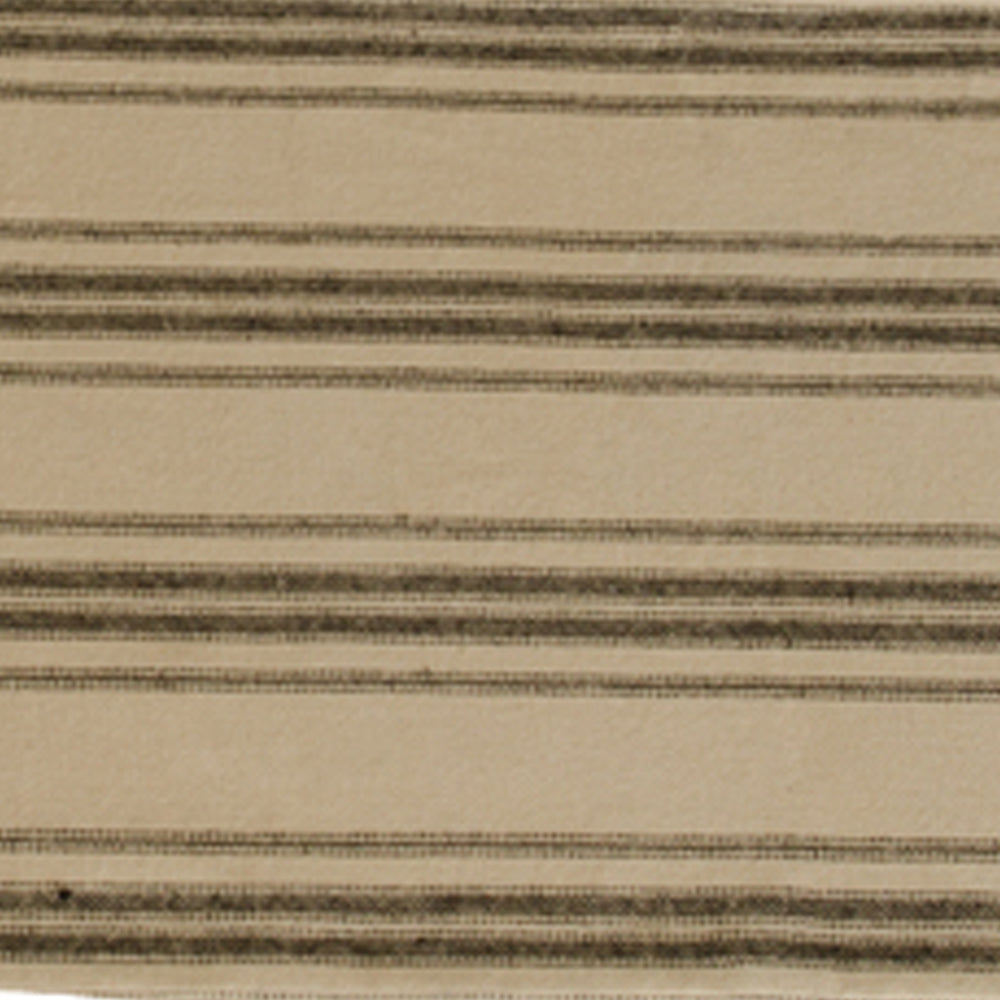 Grain Sack Stripe Oat Black Table 45" Runner