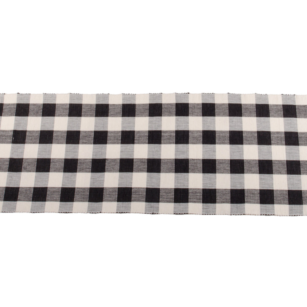 Buffalo Check 45" Table Runner Black Buttermilk