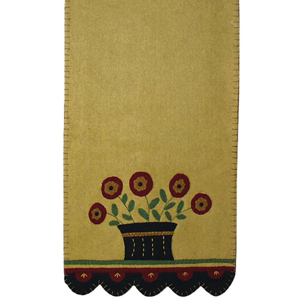 Folk Flower Basket Table Runner