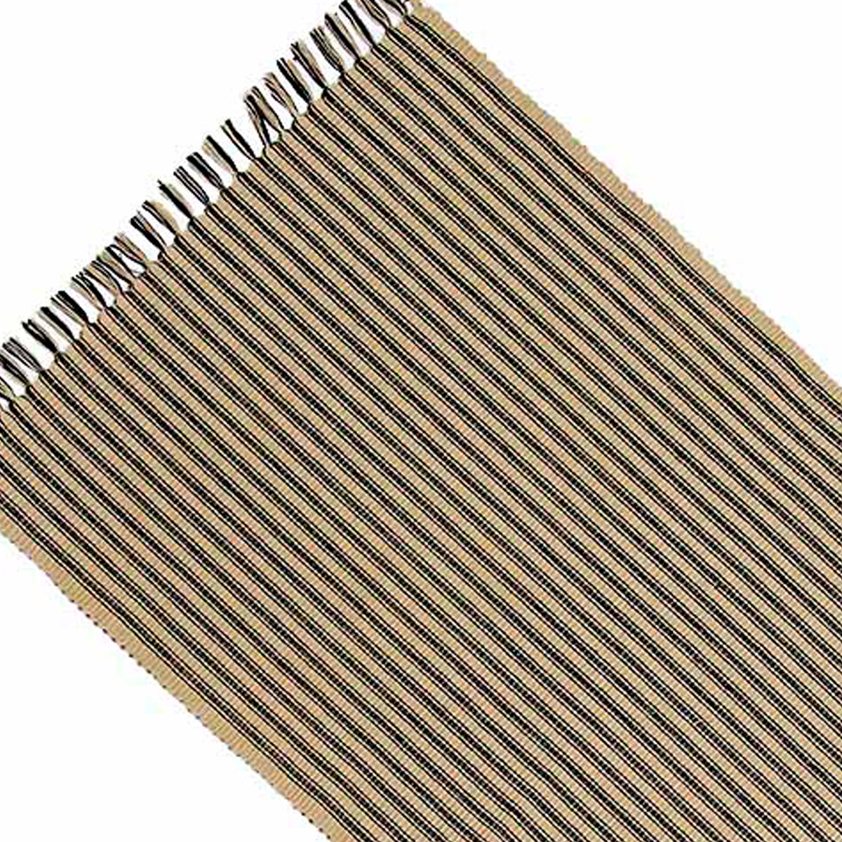 Black Nutmeg York Ticking Table Runner