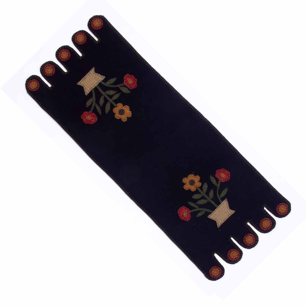 Black-Mustard Blooms Table Runner - Interiors by Elizabeth