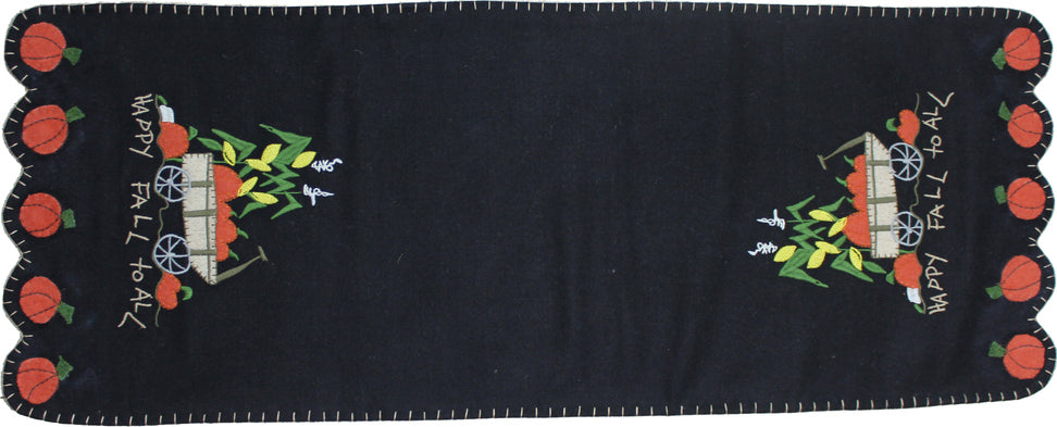 Happy Fall to All Black Table Runner - Interiors by Elizabeth