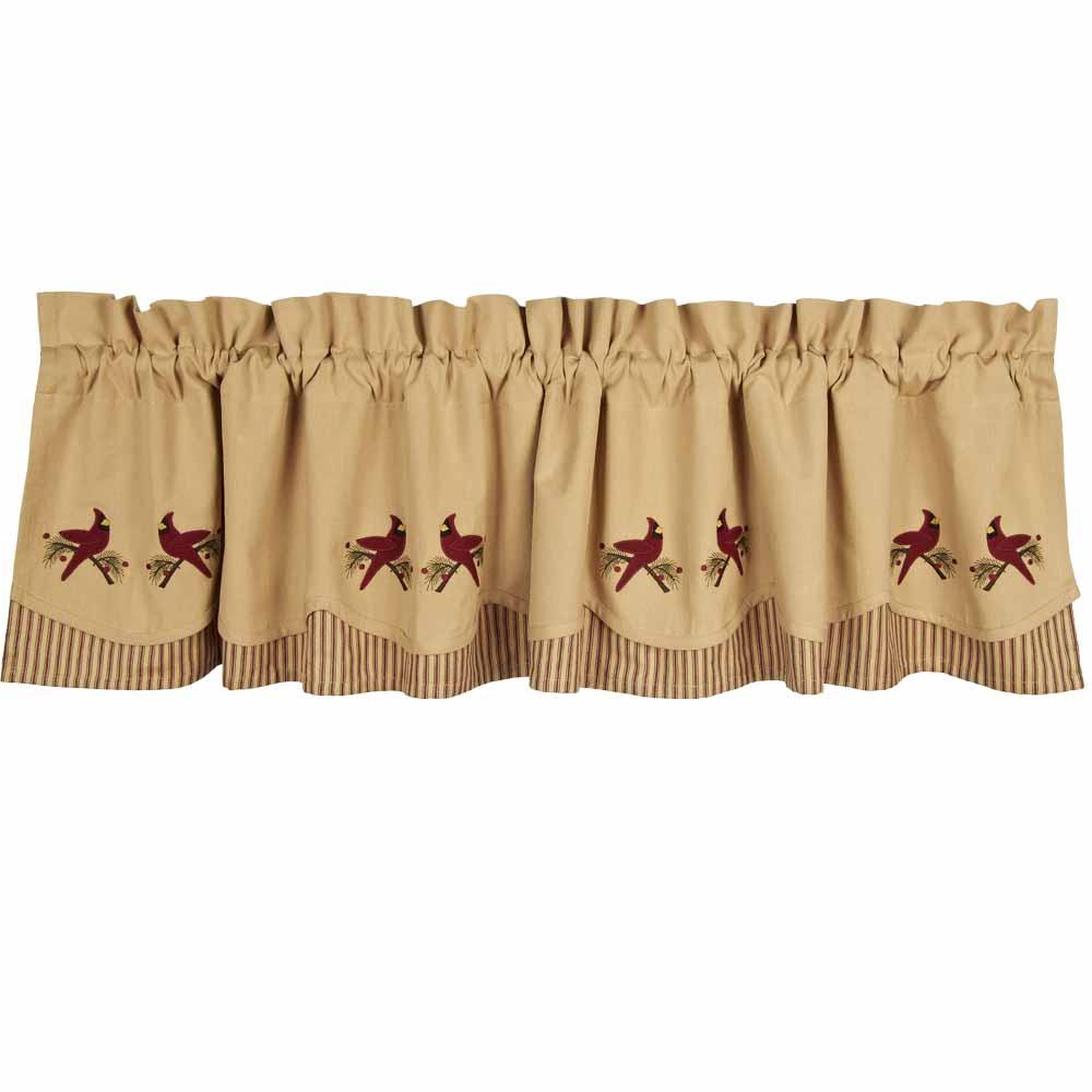 Ticking Cardinal Fairfield Valance - Lined - Interiors by Elizabeth