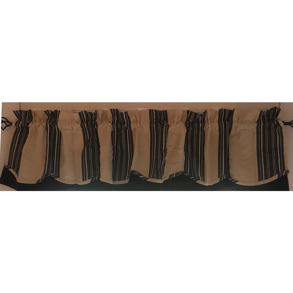 Farmhouse Stripe 72" x 15.5" Natural-Black Lined - Interiors by Elizabeth