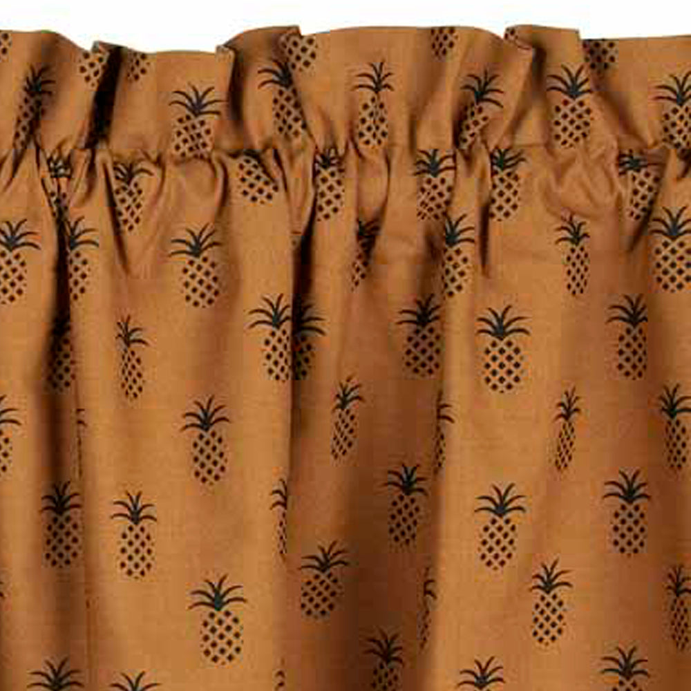 Mocha Black Pineapple Town Valance Lined