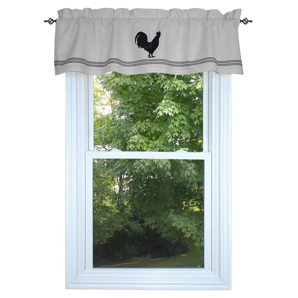 Farmhouse Rooster Cream Valance - Interiors by Elizabeth