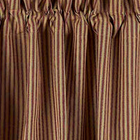 Thumbnail for Barn Red Nutmeg York Ticking Valance Lined