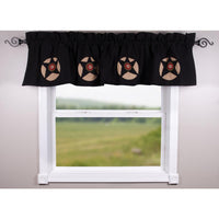 Thumbnail for Black Homespun Star Valance - Lined - Interiors by Elizabeth