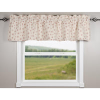 Thumbnail for Snowflakes White-Red Valance - Lined - Interiors by Elizabeth