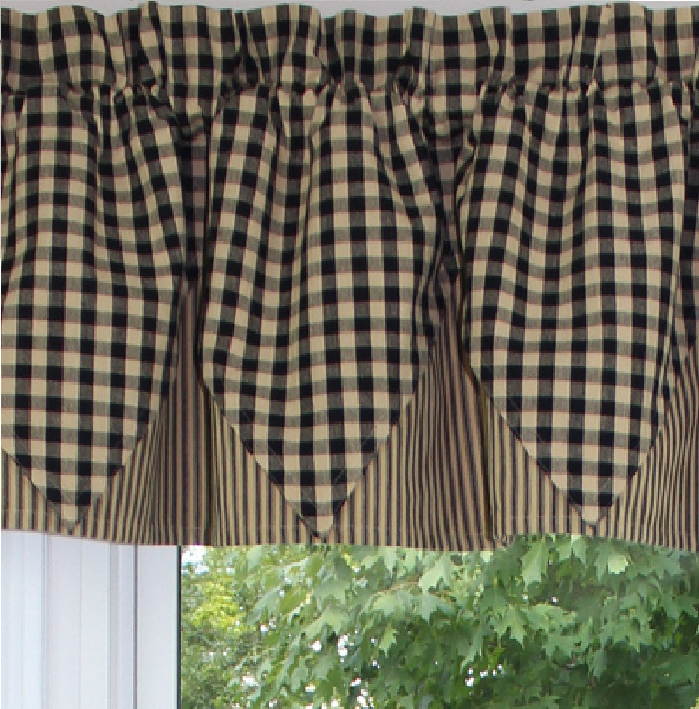 Heritage House Check Black - Nutmeg Valance - Interiors by Elizabeth