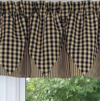 Thumbnail for Heritage House Check Black - Nutmeg Valance - Interiors by Elizabeth