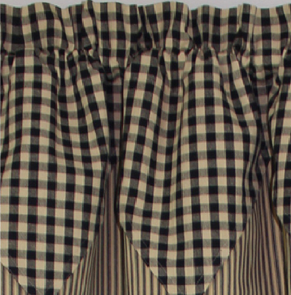 Heritage House Check Black - Nutmeg Valance