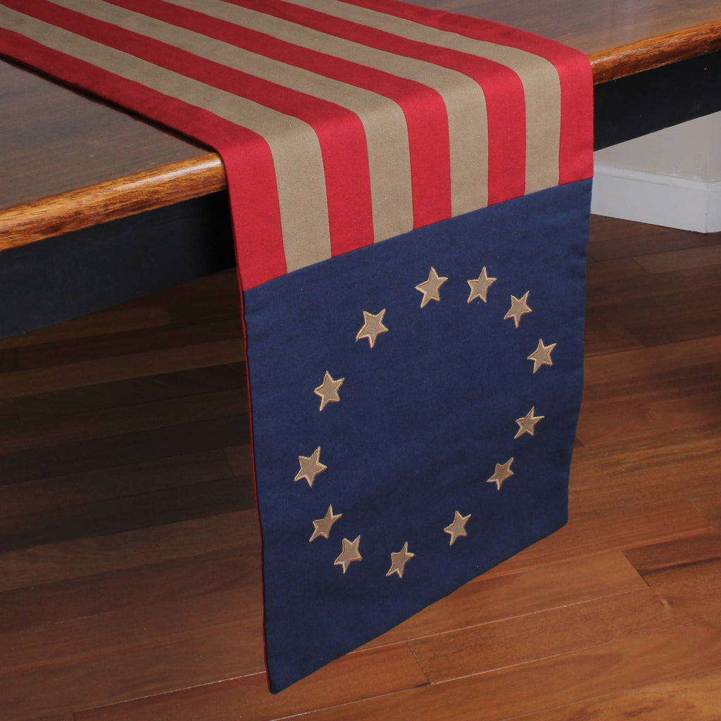 Flag Table Runner 14x45 T4000049 - Interiors by Elizabeth