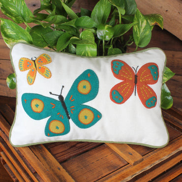Butterflies Pillow 8 Inx12 In PL013426 - Interiors by Elizabeth