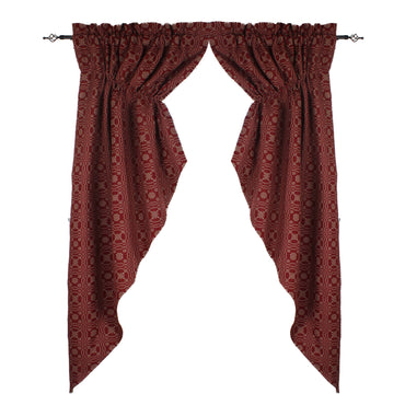 Lover's Knot  Barn Red gathered Swag - Home Collections by Raghu