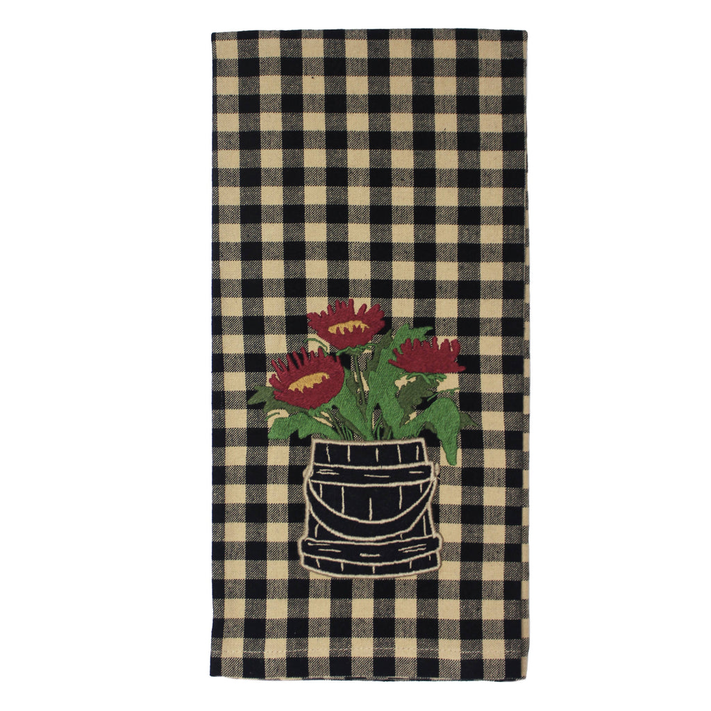 Flowers in Firkin Towel- Set of Two - Home Collections by Raghu