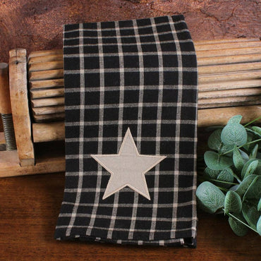Black and Tan Star Towel  Set of 2 ET235011