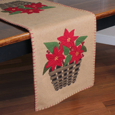 Poinsettia Basket Table Runner TR734500