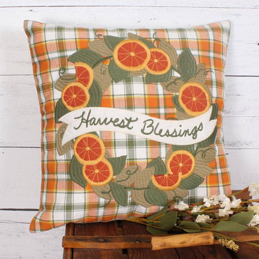 Fall Harvest Wreath Pillow 14 In PL810539