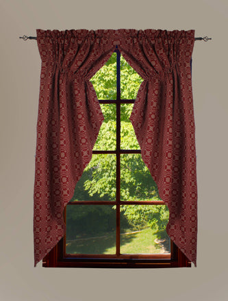 Lover's Knot  Barn Red gathered Swag C6130017 - Interiors by Elizabeth