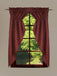 Lover's Knot  Barn Red gathered Swag C6130017 - Interiors by Elizabeth