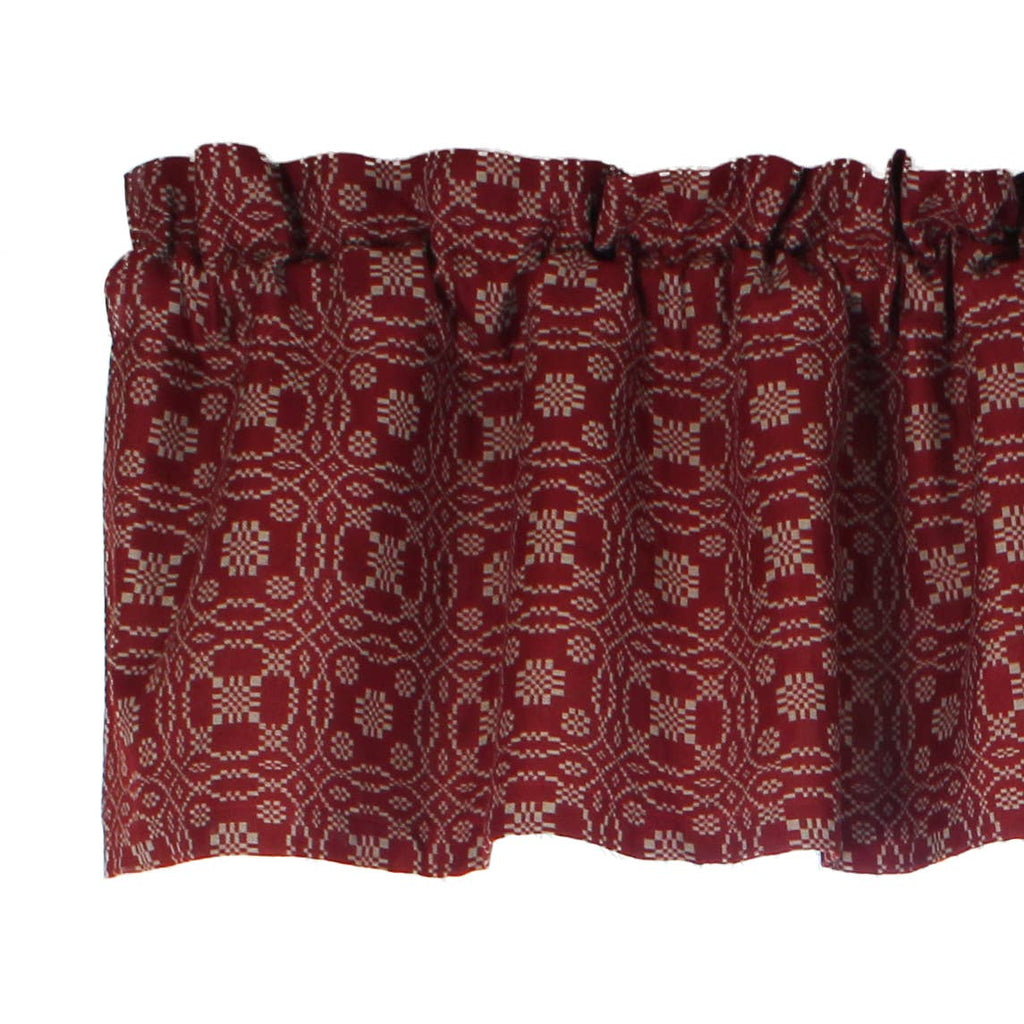 Lover's Knot  Barn Red Valance VL130017 - Interiors by Elizabeth