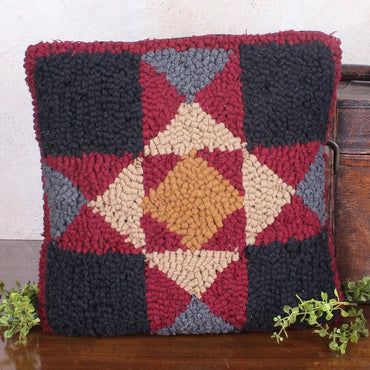 Quilt Square Wool hooked Pillow PL264002