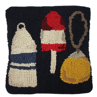 Buoy Wool Hooked Pillow 14 In - Home Collections by Raghu