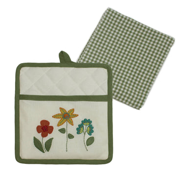 Flowers Pocket Potholder Set PH013427 - Interiors by Elizabeth