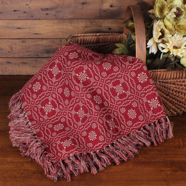 Lover's Knot  Barn Red Throw AF130017 - Interiors by Elizabeth