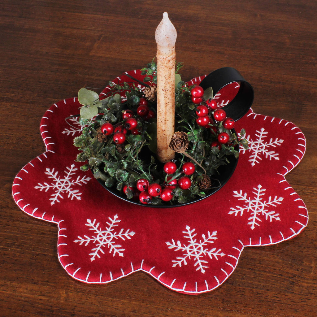 Snowflake Candle Mat Set of 2 CM702032 - Interiors by Elizabeth