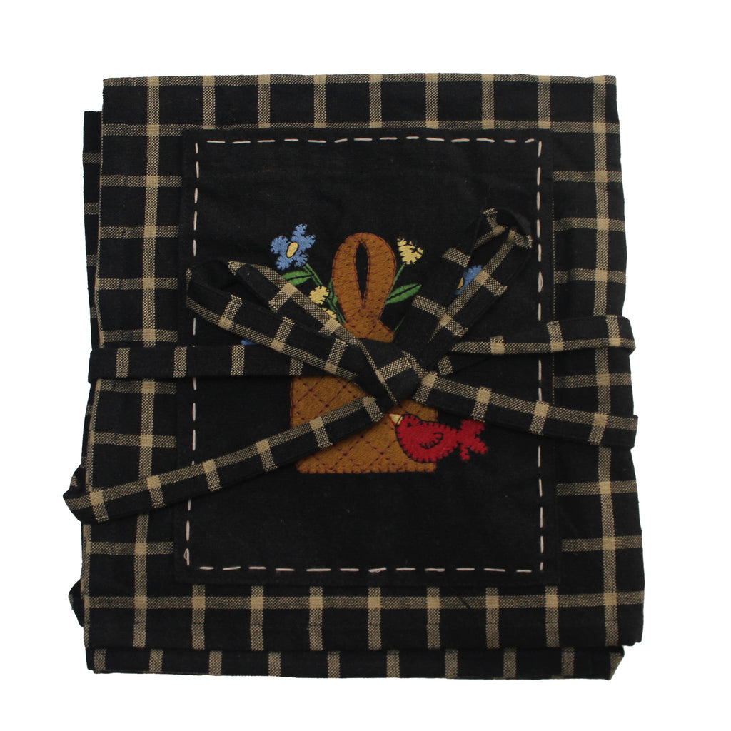 Red Bird Basket Half Apron AH473201 - Interiors by Elizabeth