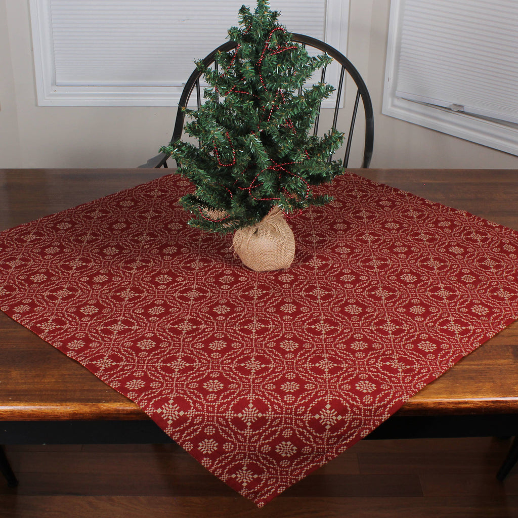 Lover's Knot  Barn Red Table Square 36 In SQ130017 - Interiors by Elizabeth