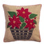 Poinsettia Basket Wool Pillow 14 In PL734500