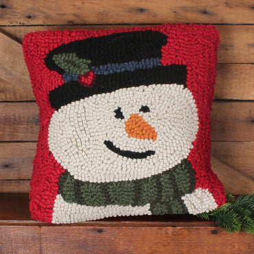 Flurry the Snowman Hooked  Pillow 14 In PL702030