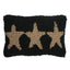 Three Star hooked Pillow 8x12 Black PL572011