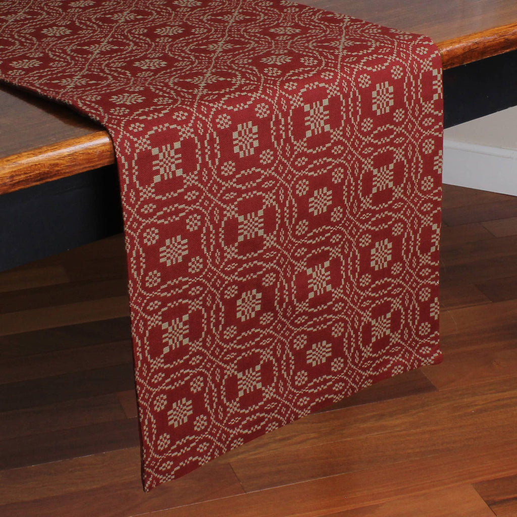 Lover's Knot  Barn Red Table Runner TR130017 - Interiors by Elizabeth