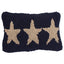 Three Star hooked Pillow 8x12 Navy PL572014