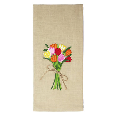 Tulips Towel- Set of Two - Home Collections by Raghu
