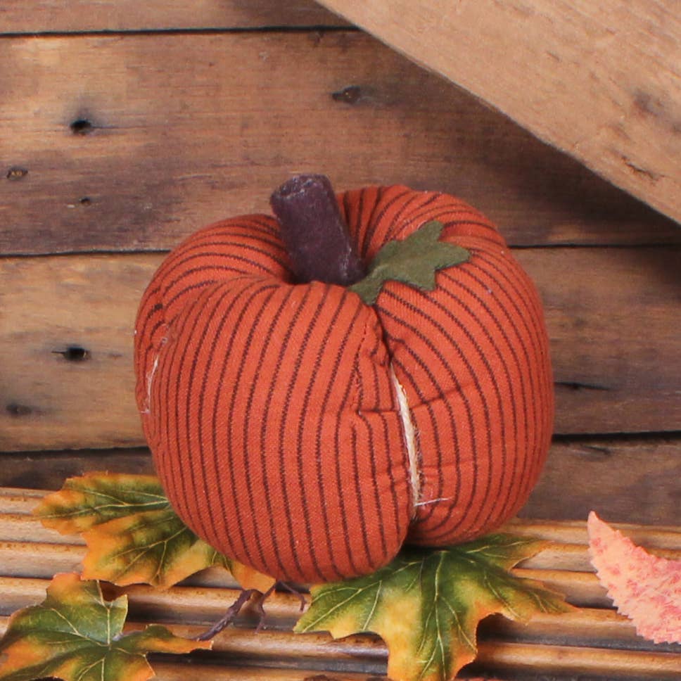 Pumpkin Spice Ticking Pumpkin 4 In x 3 In ON843212