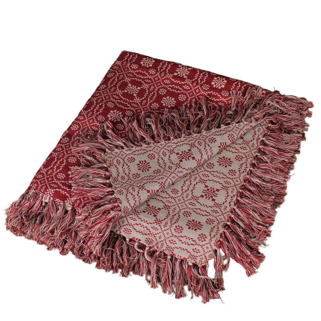 Lover's Knot  Barn Red Throw AF130017 - Interiors by Elizabeth