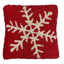 Snowflake Wool Hooked  Pillow 14 In PL702032