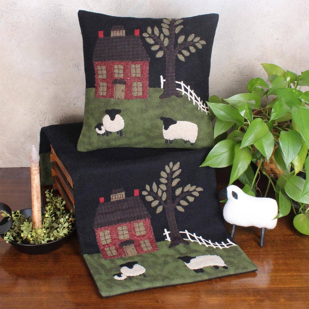 Green Pastures Wool Felt Pillow PL425025