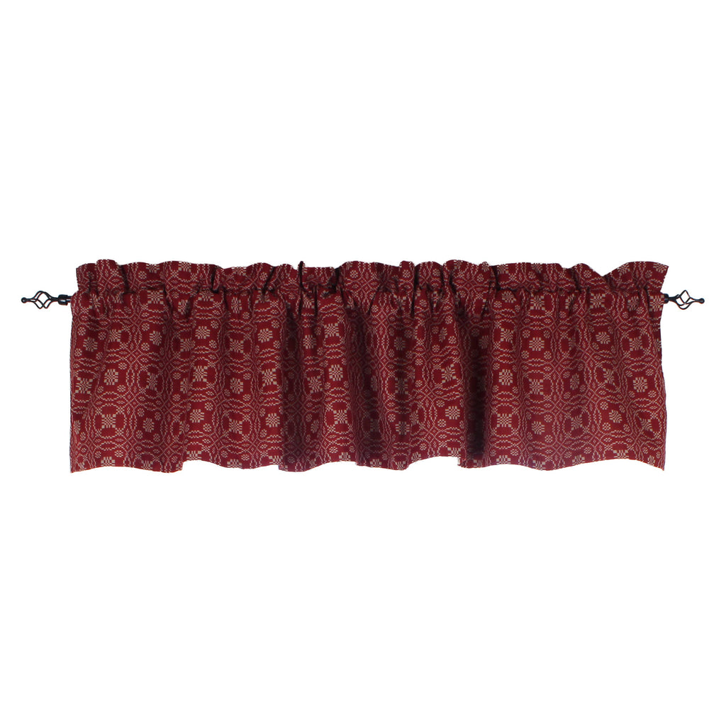 Lover's Knot  Barn Red Valance VL130017 - Interiors by Elizabeth
