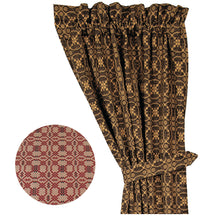 Thumbnail for Barn Red Tan Kendall Jacquard Gathered Swag Lined C6280017
