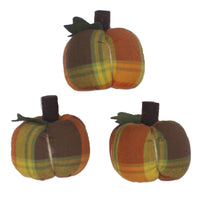 Thumbnail for F Autumn Plaid Mini Pumpkin Set of 3 ON336020