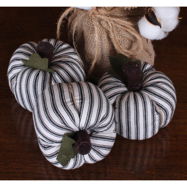F White Black Ticking Pumpkins Set of 3 ON846211