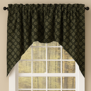 Black Nutmeg Kingston Jacquard Swag Lined SW310011