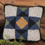 Blue Quilt Square Wool Hooked Pillow 14 In PL220127 - Interiors by Elizabeth